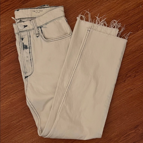 rag & bone Denim - rag & bone Cream Nina Cigarette Jeans